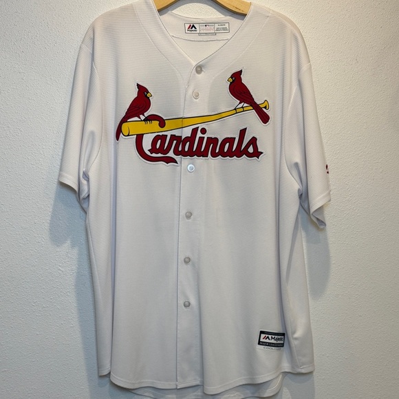 Majestic Other - White St. Louis Cardinals Button-Up Jersey with Red & Yellow Logo 22 Heyward